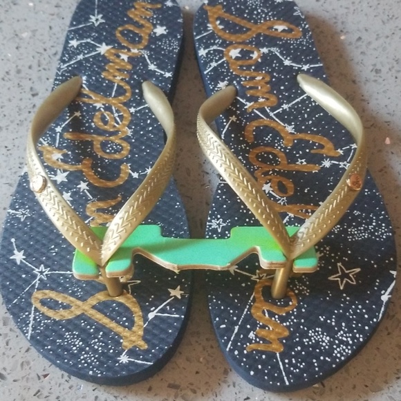 sam edelman gold flip flops